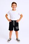 ERKEK ÇOCUK ŞORT CEPLİ DÜZ RENK YAZI BASKILI F29