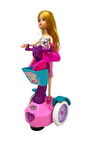Scooter Süren Işıklı Ve Müzikli Çarp Dön Pembe Elbiseli Aksesuarlı Bebek 30 cm