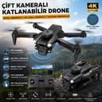 Çift Kameralı Katlanabilir Drone Engel Sensörlü HD Canlı Görüntü Aktarımı Telefon Kontrollü Başlangıç Seviyesi Profesyonel