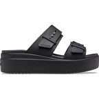 Crocs Brooklyn Buckle Low Wedge Kadın Terlik 207431-001 Black