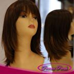 Karamel Orta Boy Katlı Doğal Sentetik Peruk