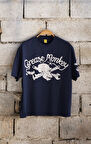 Grease Monkey Motorcycle Unisex Lacivert Oversize Tişört