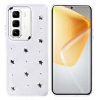 Gpack İnfinix Hot 50 Pro 4G uyumlu Kılıf Kenarlar Airbagli Simli Şeffaf Kutup Kapak