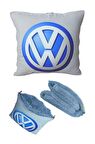 Wolksvogen Baskılı Battaniyeli Opsiyonel Yastık