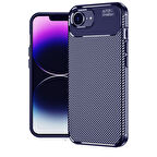 Gpack iPhone 16E uyumlu Kılıf Negro Karbon Görünümlü Desenli Silikon