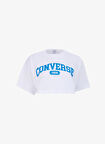 Beyaz Kadın Yuvarlak Yaka Crop Top Baskılı T-Shirt CONVERSE SPORTY CROPPED TEE WHITE