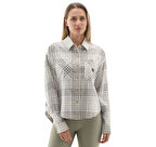 10027406-286 Converse Flannel Button-Down Oversızed Shırt Gri