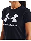 Under Armour UA W SPORTSTYLE LOGO SS Siyah-Beyaz Kadın Tshirt
