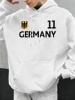 Almanya harfli baskılı sonbahar erkek kapüşonlu sweatshirtü, bol kesim, her şeye uyan, moda p
