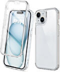 Gpack Apple iPhone 15 uyumlu Kılıf Ön Arka Şeffaf Silikon Koruma