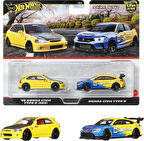 1:64 Hot Wheels Premium Car Culture 2'li Paket 99 HONDA CIVIC TYPE R (EK9)  & HONDA CIVIC TYPE R HBL96 - JBL00