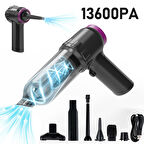 ALLY 13600pa Güçlü Portatif 2 Kademeli Tasinabilir Vakumlu Kablosuz Üflemeli Mini Araç Süpürgesi