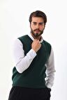 Pelikan Erkek V Yaka Süveter 5610 Yeşil