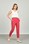 FA Pantolon Kadın Bilek Boy Önden Çizgi Dikişli Dar Kalıp Pantolon 6000 Mercan