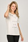 Sistas Kadın Boyun Detaylı Penye Bluz 6699224 Ekru