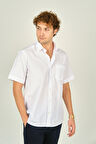 Figs Erkek Kısa Kollu Tek Cep Detaylı Pamuklu Gömlek 1000 Beyaz