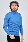 Pave Erkek Yarım Balıkçı Yaka Yün Kazak 4536000 Mavi