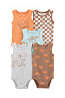Carters Layette Çok Renkli Erkek Bebek 5'li Kolsuz Body 1O862010R