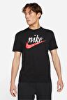 Nike Sportswear Futura Swoosh Logo T Shirt Unisex Baskılı Tişört Siyah