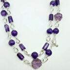 1964 Uzun Ametist el yapımı  kolye