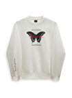 Vans Krem Erkek Yuvarlak Yaka Sweatshirt VN000ABMFS81 BORN IN ANAHEIM LOO