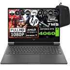 Hp Victus 16-S1010NT Amd Ryzen 7 8840H 96GB Ram 2tb SSD Freedos 16.1 Inç Fhd 144Hz 7ms 300NİT 8GB-RTX4060 Taşınabilir Bilgisayar 9Z790EAF11 + Zetta Çanta
