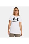 Under Armour UA W SPORTSTYLE LOGO SS Beyaz-Siyah Kadın Tshirt
