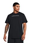 Under Armour 1382903-001 UA HW LOGO OVERLAY EMB Siyah Erkek Bisiklet Yaka Oversize T-Shirt