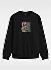 Siyah Erkek Bisiklet Yaka Normal Kalıp Sweatshirt VN000HPRBLK1-Style Guy Loose Crew