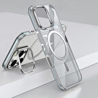 Gpack iPhone 16 Pro uyumlu Kılıf Wlons Magsafeli Renkli Çerçeve Standlı Efsane Kapak