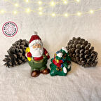 Uretti - Funda 1603 - El Yapımı Noel Ağacı ve Noel Baba Biblo Dekoratif Set