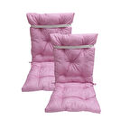 2'adet*slikon elyaf dolgulu*arkalıklı*yıkanabilir*sandalye minderi 