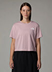 The North Face NF0A87U40SO1-W SIMPLE DOME CROPPED Pembe Bisiklet Yaka Regular Fit Düz Kadın T-Shirt