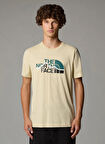 The North Face NF0A87NT3X41-M SS MOUNTAIN LINE TEE Bej Bisiklet Yaka Regular Fit Düz Erkek T-Shirt