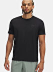 Under Armour 1389802-001-UA Launch Elite Shortsl Siyah Bisiklet Yaka Normal Düz Erkek T-Shirt