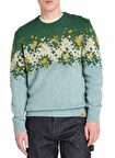 Timberland TB0A6H2KEYM1-Fairisle Sweater Mavi Yuvarlak Yaka Regular Fit Desenli Erkek Sweatshırt
