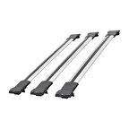 Vauxhall Combo D 2012-2018 Arası ile Uyumlu FLY Model Ara Atkı Tavan Barı Gri 3 Adet