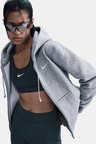 Nike Sportswear Phoenix Fleece Std Fz Hoodie Kadın Gri Sweatshrit 