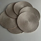 Uretti - Ayşe 4723 - El Yapımı 6'lı Supla - Bej - 32 x 32 cm