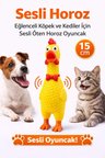 Sesli Horoz Eğlenceli Köpek ve Kediler İçin Sesli Öten Horoz Oyuncak 15 cm