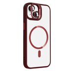Joko  İphone 14 Remim Lensli Magsafe Standlı Kapak - Bordo