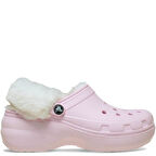 Crocs Classic Platform Fuzz Lined Clog Pink Milk Terlik 212854-6ZW