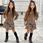 Fiyonk Leopar Etek Kombin