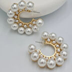 Gold İncili Halka Küpe