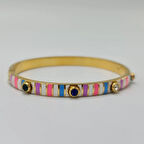 Gold Renkli Mineli Zirkon Taşlı Şık Kelepçe Bileklik