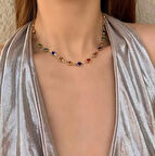 Gold Renkli Taşlı Zarif Kadın Kolye