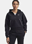 Under Armour 6003707-005-Rival Flc Piped HZ Hood Siyah Fermuarlı Yaka Normal Düz Kadın Sweatshırt