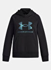 Under Armour Düz Erkek Çocuk Siyah Sweatshırt 6004118-005-UA Rival Flc Shimmer Hd