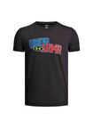 Under Armour Baskılı Siyah Erkek Çocuk T-Shirt 6005069-001-UA OVERLAY WM SS