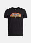 Under Armour Baskılı Siyah Erkek Çocuk T-Shirt 6005059-001-UA Flame WM SS
